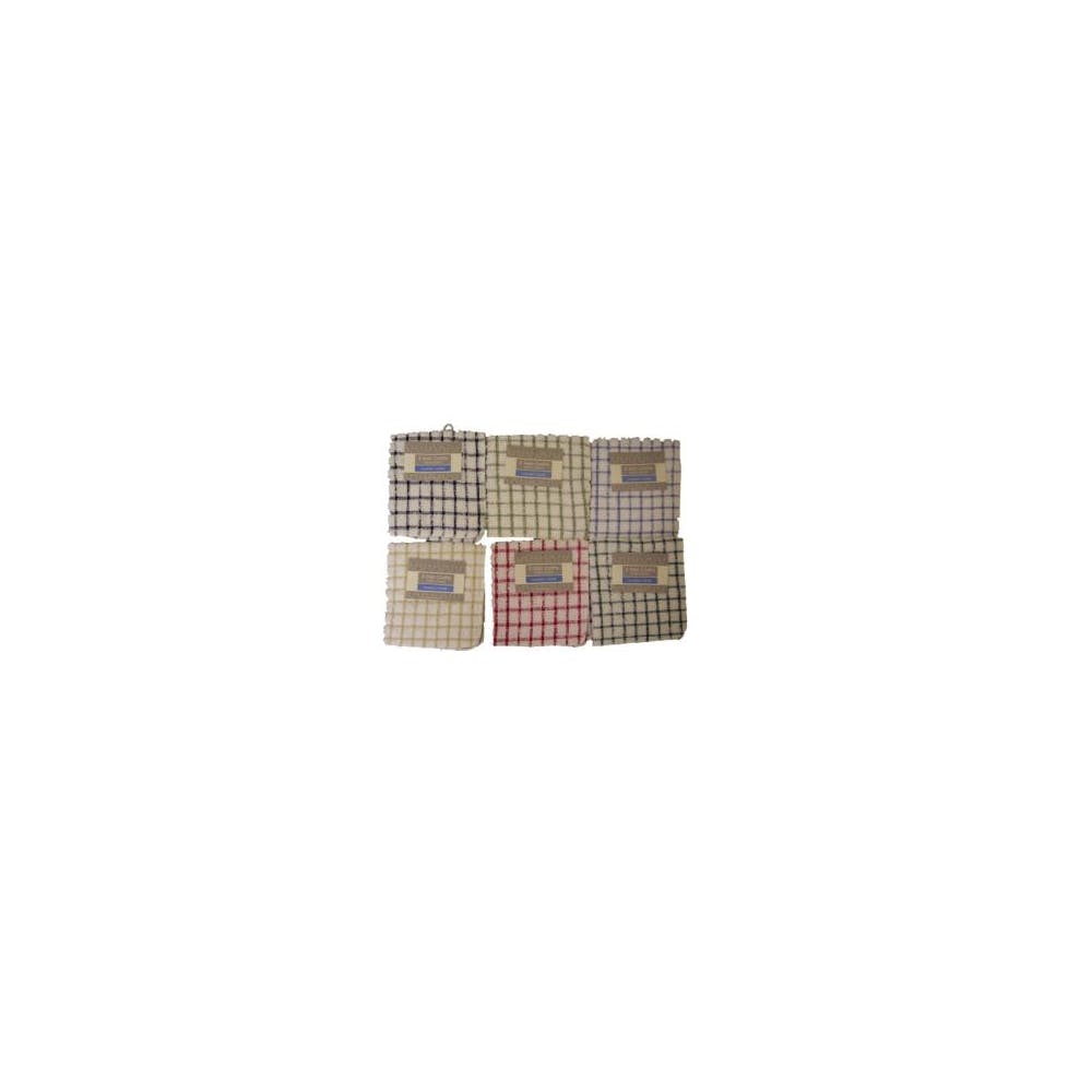 Terry Woven Dishcloths - Assorted 12" x 12" 2