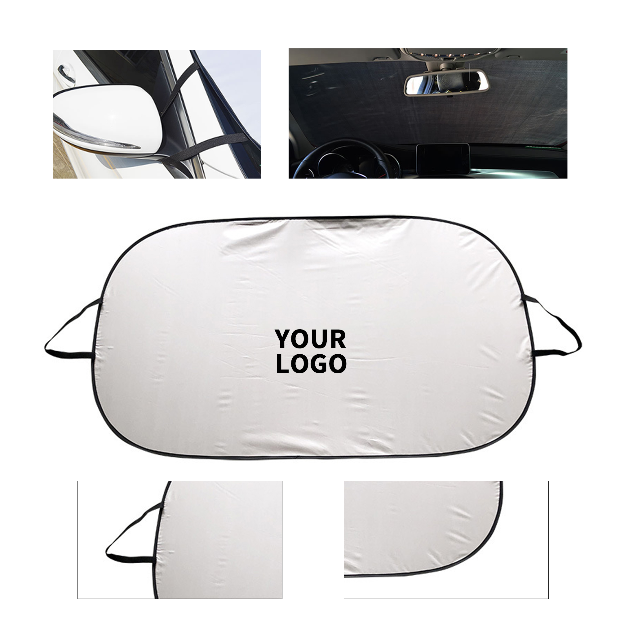 Collapsible Nylon Car Sun Shade 55.2" By 31.5" 2