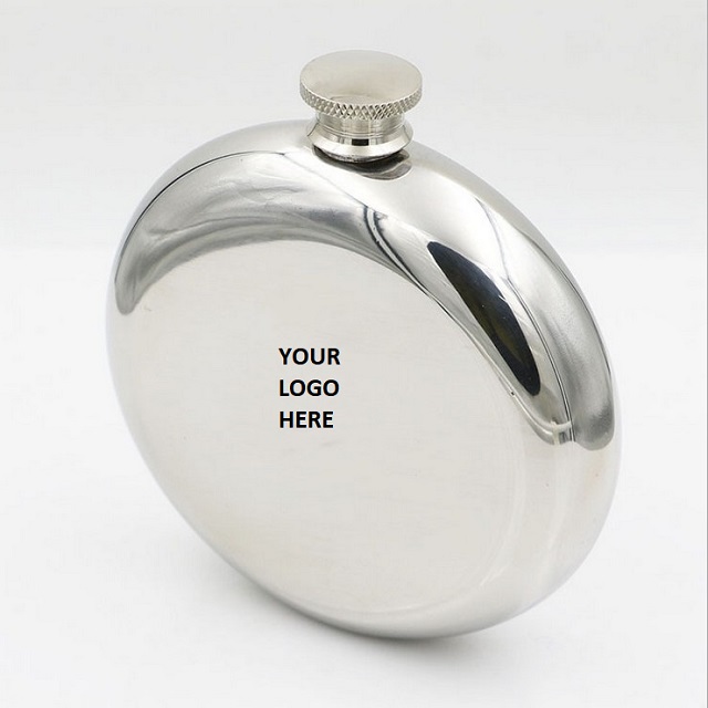 Portable Stainless Steel Round Hip Flask 5 oz 4