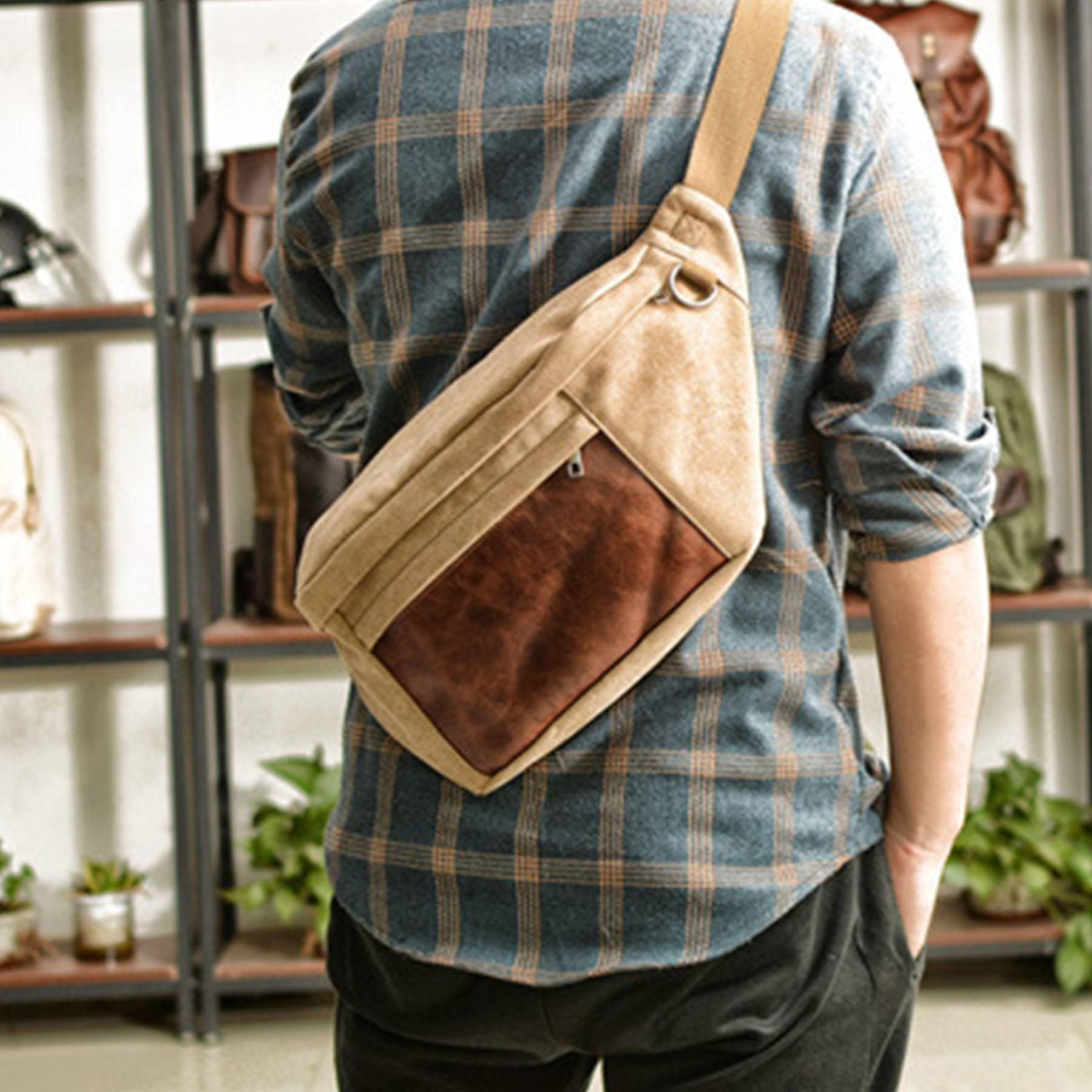 Canvas Multicolor Water-resistant Cross-body Bag 5