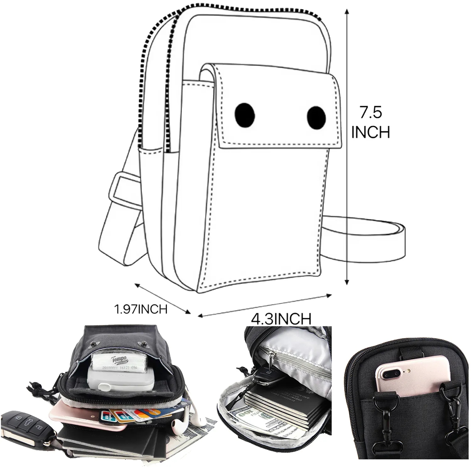Small for Men and Women Upgraded RFID Blocking Crossbody bag 2