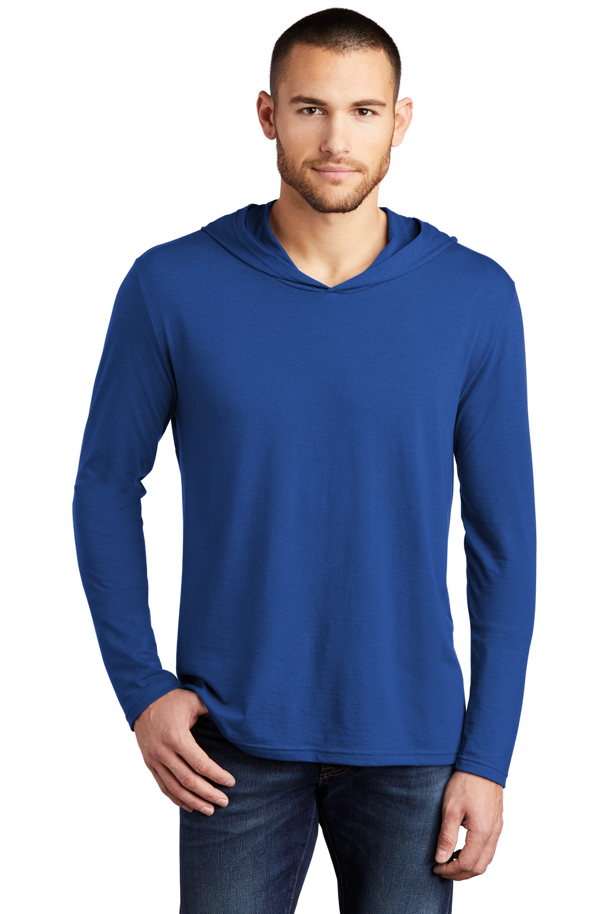 District Perfect Tri Long Sleeve Hoodie. DM139, custom hoodie or sweatshirt with logo imprint 55