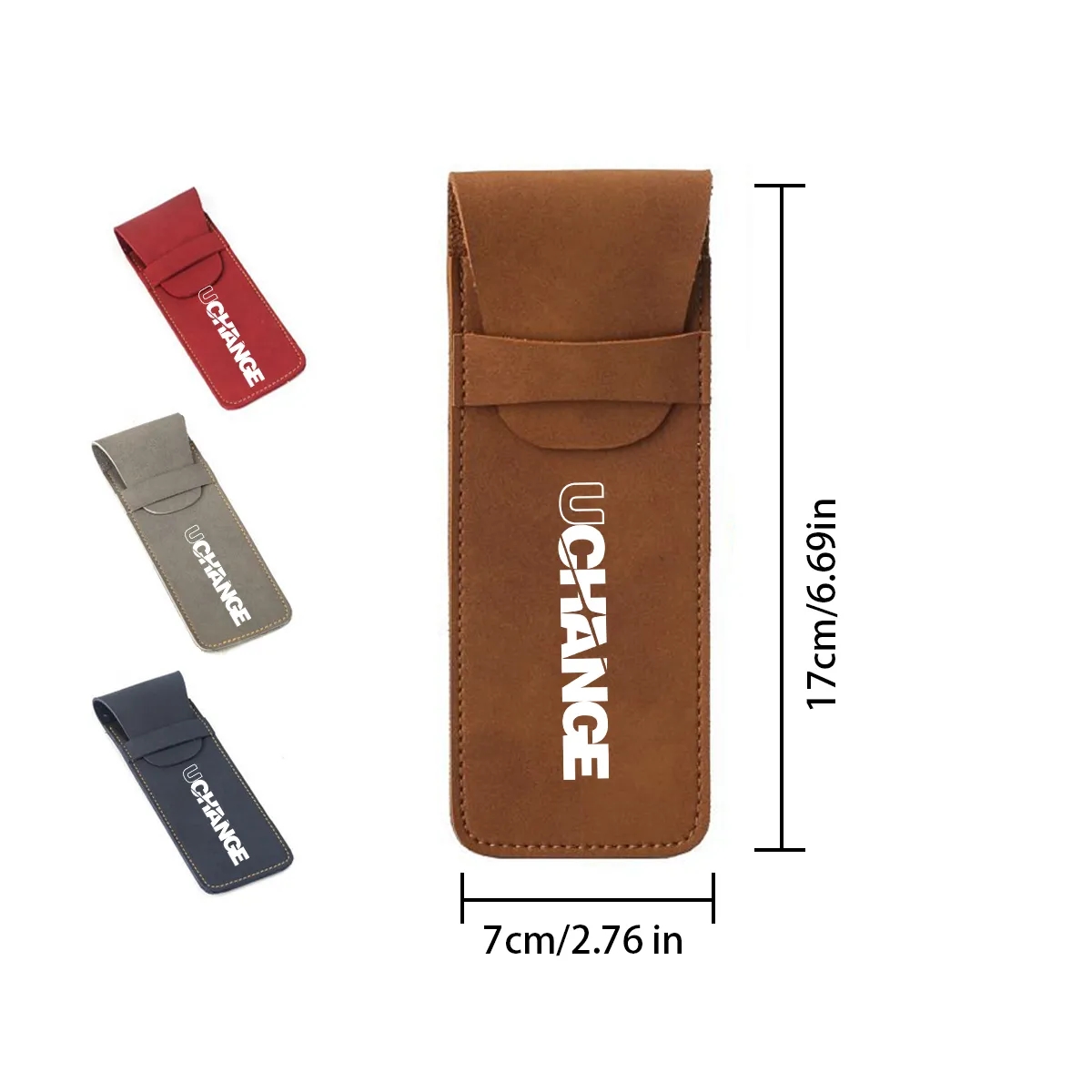 PU Leather Two Pen Pouch With Flap 5