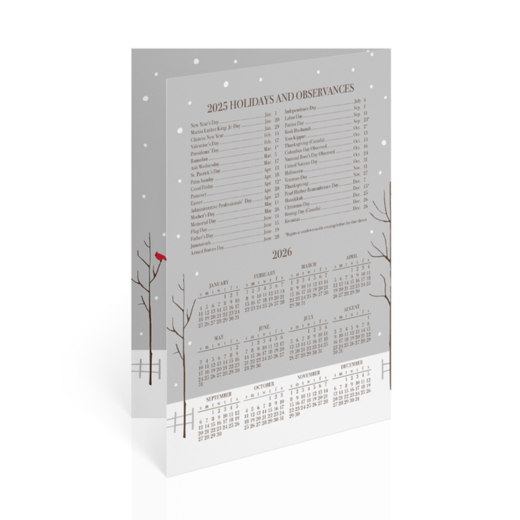 Scarlet Treeline Holiday Folded Calendar Cards 2