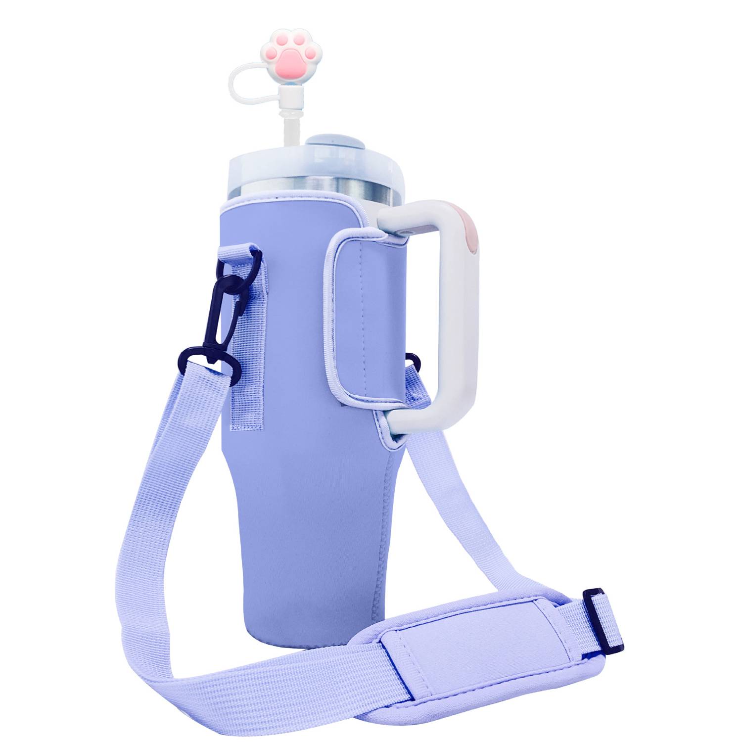 Neoprene water cup cover with adjustable shoulder strap 8