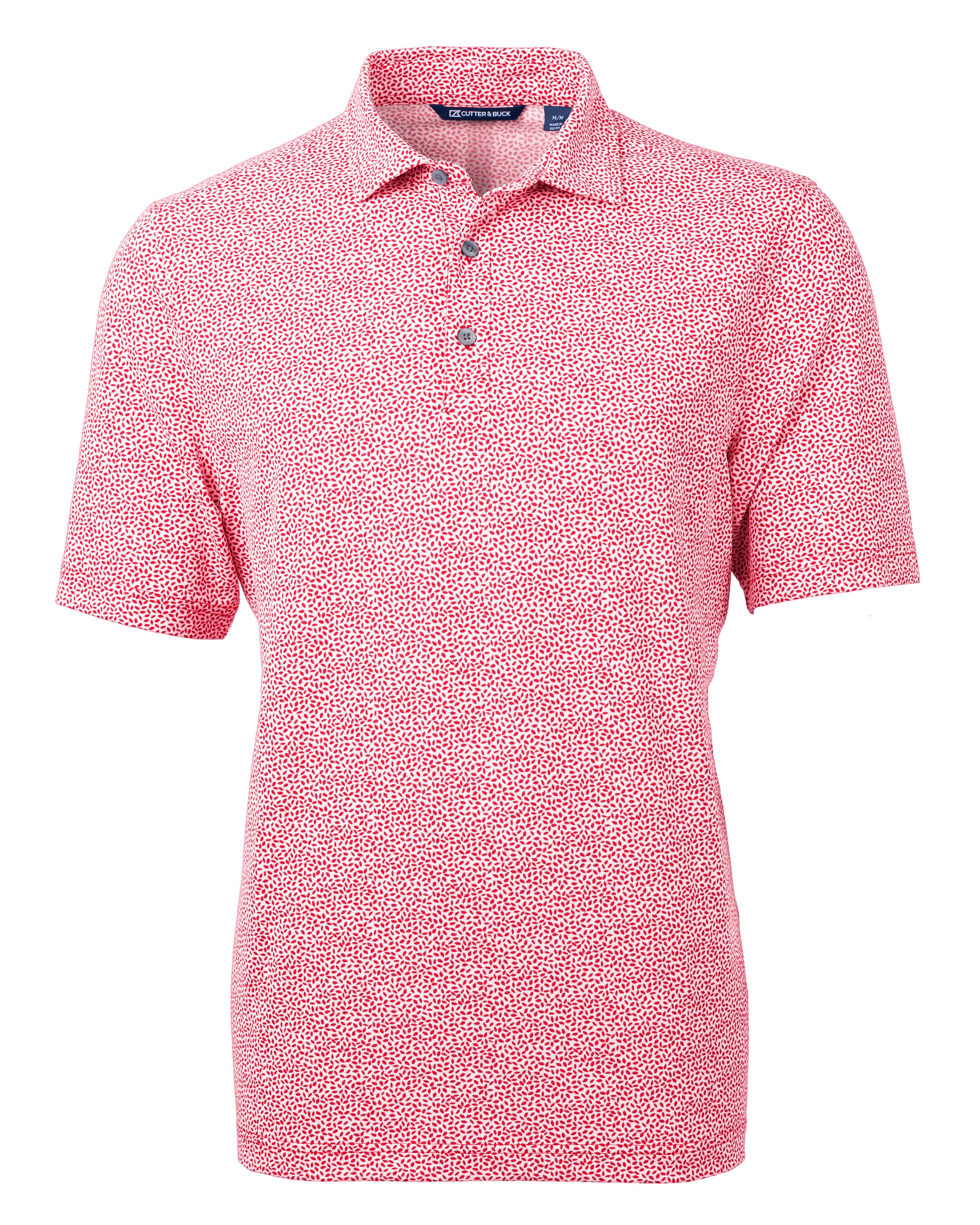 Cutter & Buck Virtue Recycled Botanical Print Featherlight Pique Mens  Polo 101