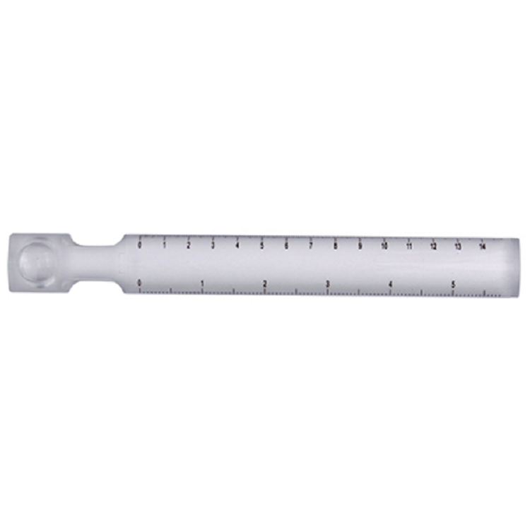 Acrylic Clear Ruler with Magnifier – 6" / 15cm Dual Measurement 2