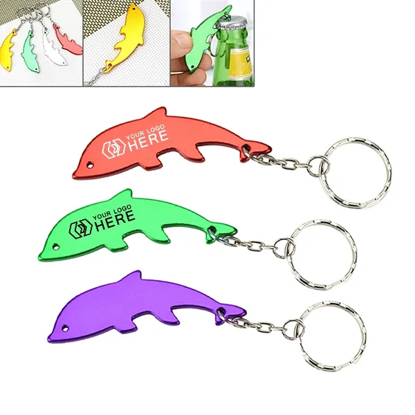 Customized Dolphin Shape Bottle Opener Keychains 4