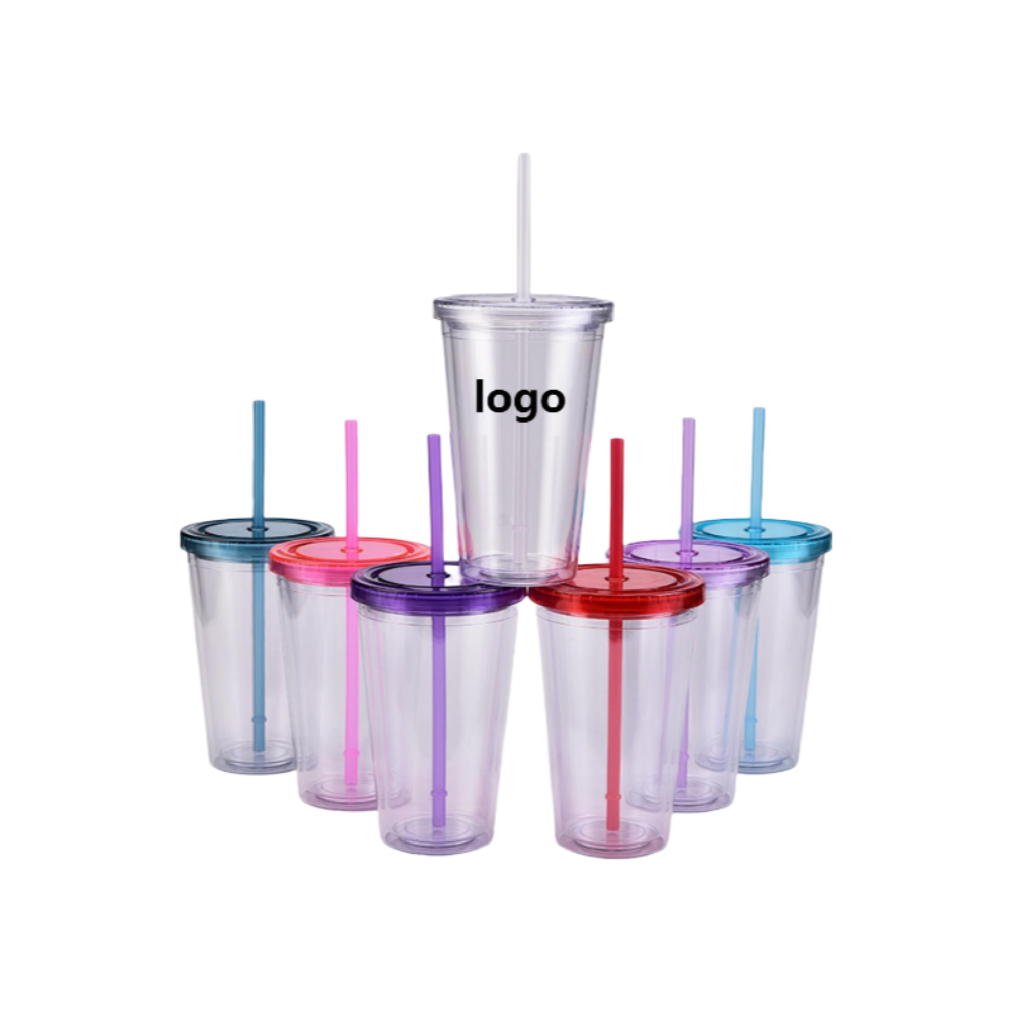 16oz Plastic Cup With Straw 2