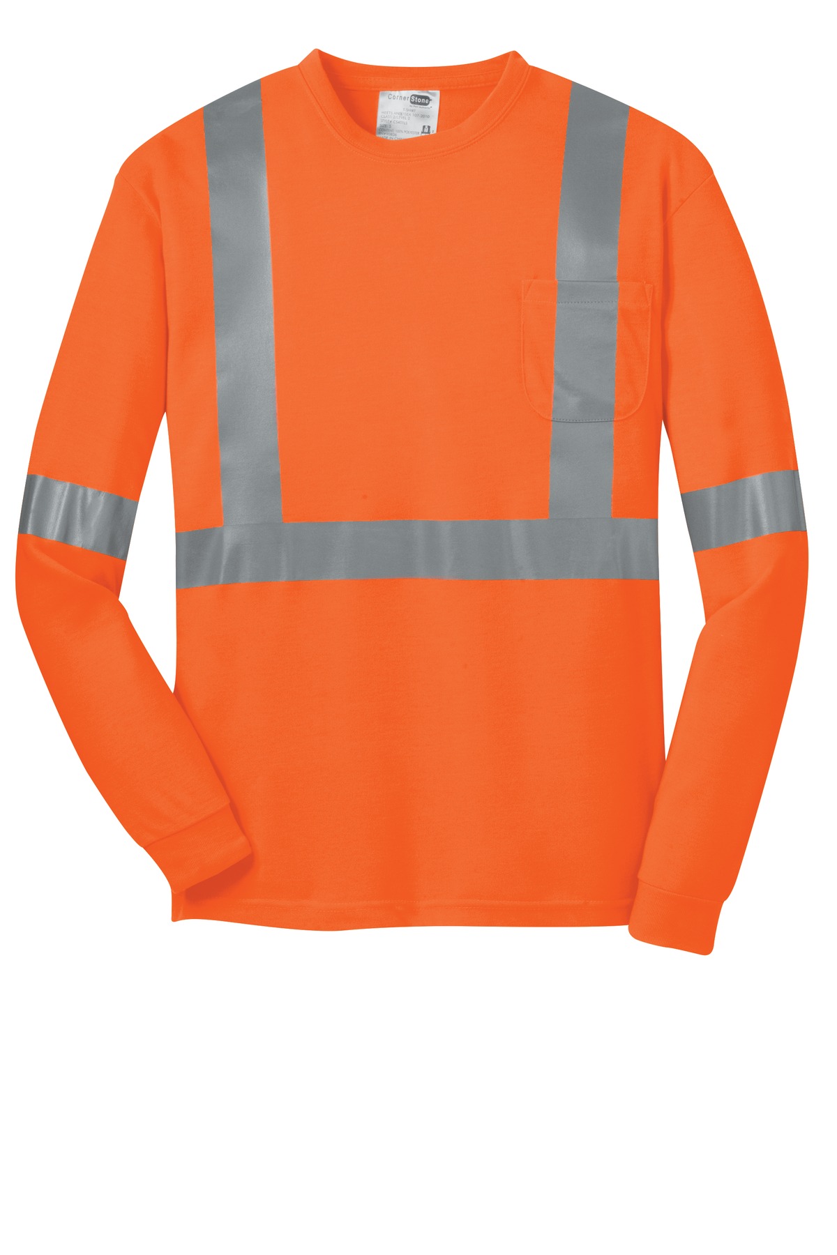 CornerStone ANSI 107 Class 2 Long Sleeve Safety T-Shirt. CS401LS 18