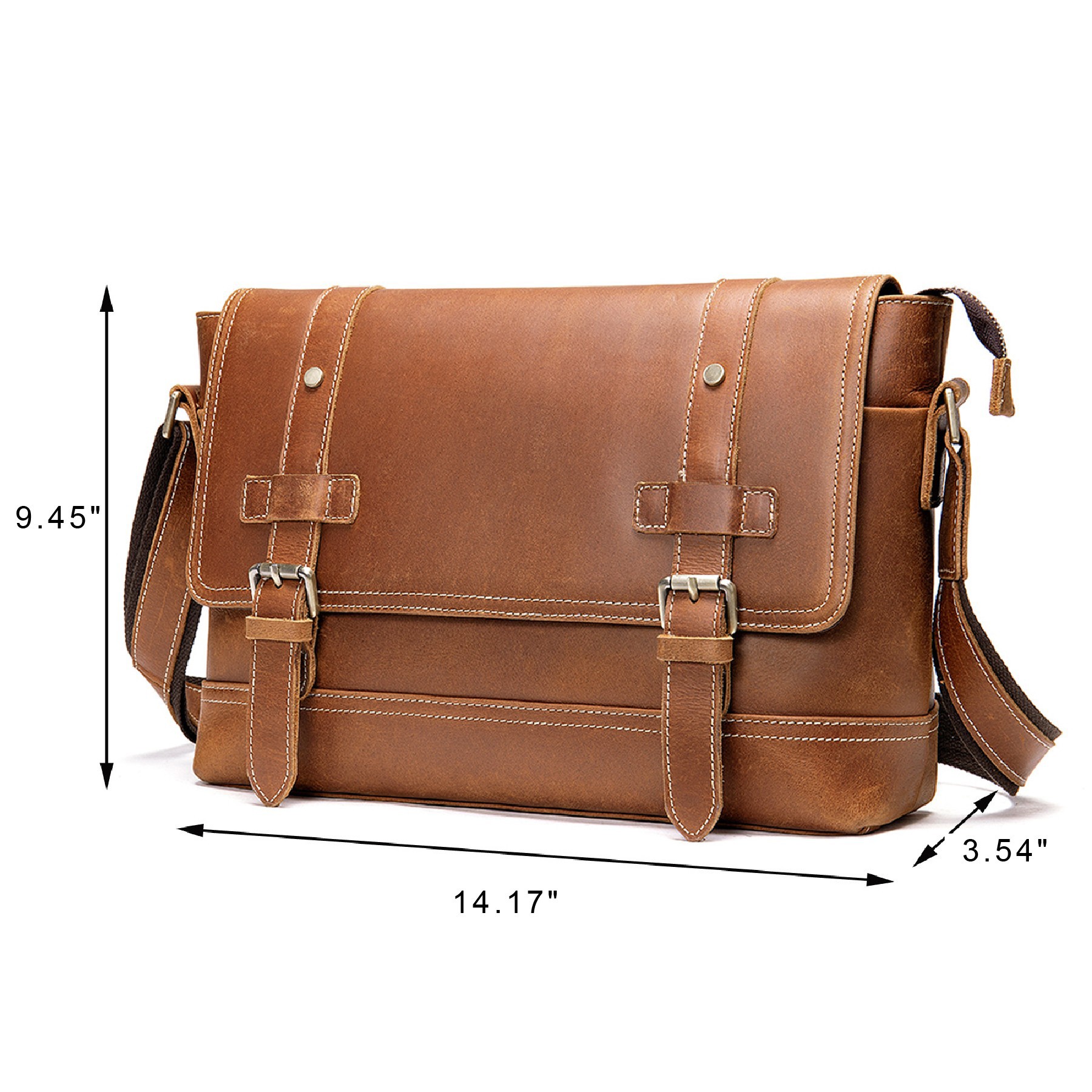 Vintage Leather Office Bag Laptop Backpack 2