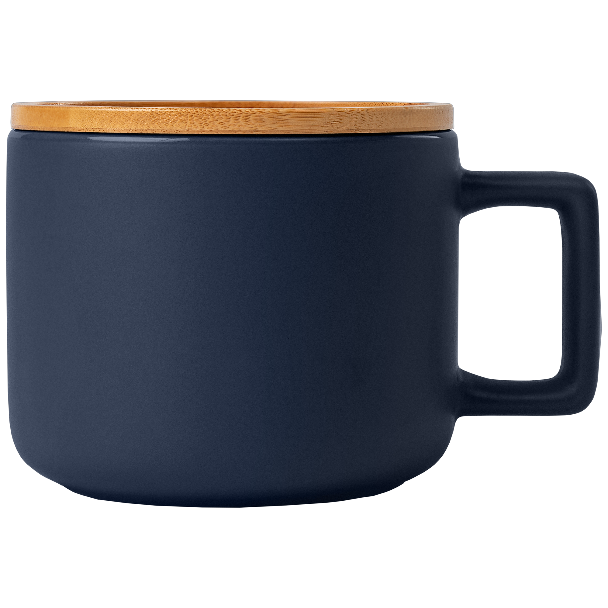 Café Virtuoso -  12 oz. Ceramic Mug with Bamboo Lid, custom mug with logo imprint 4