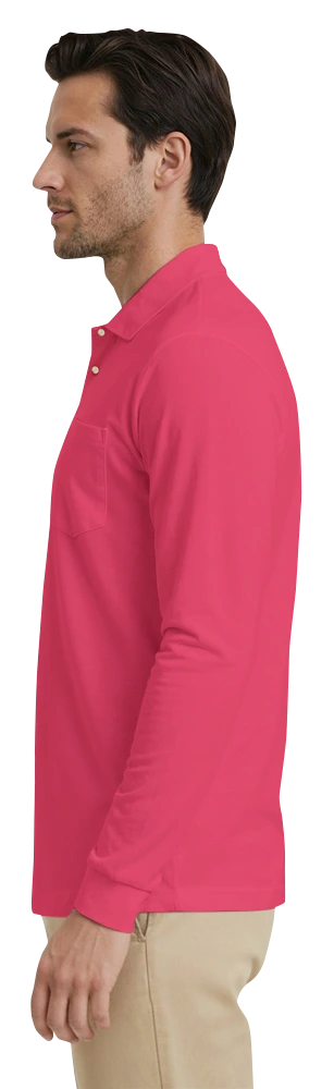 Adult Superblend L/S Pocketed Polo 12