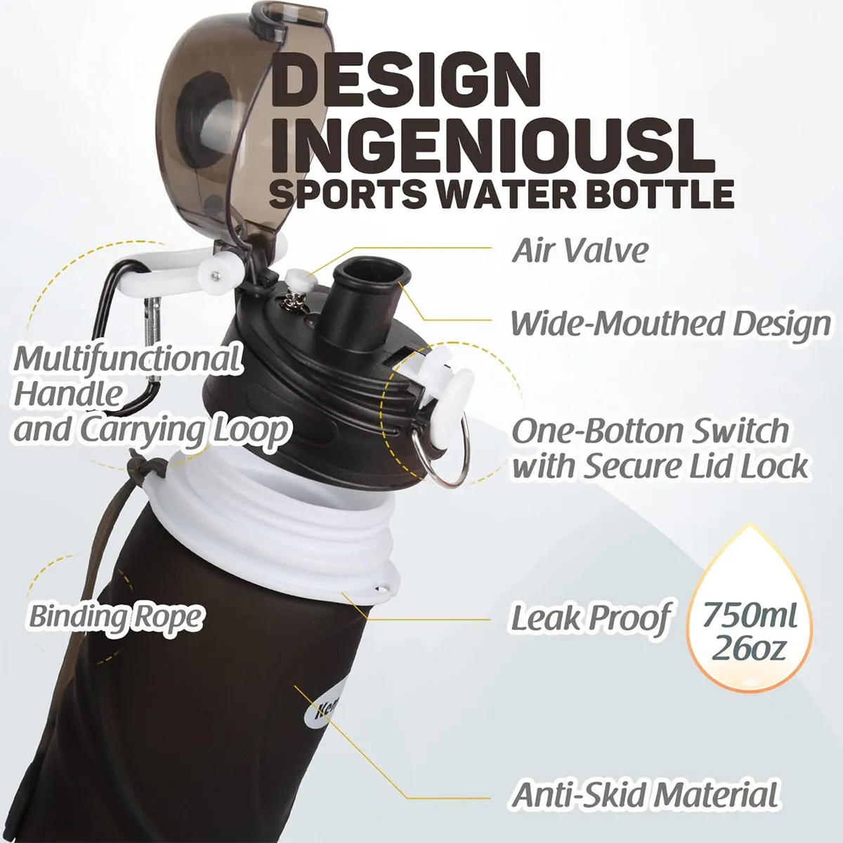 26OZ Collapsible Silicone Water Bottles Outdoor Box 3