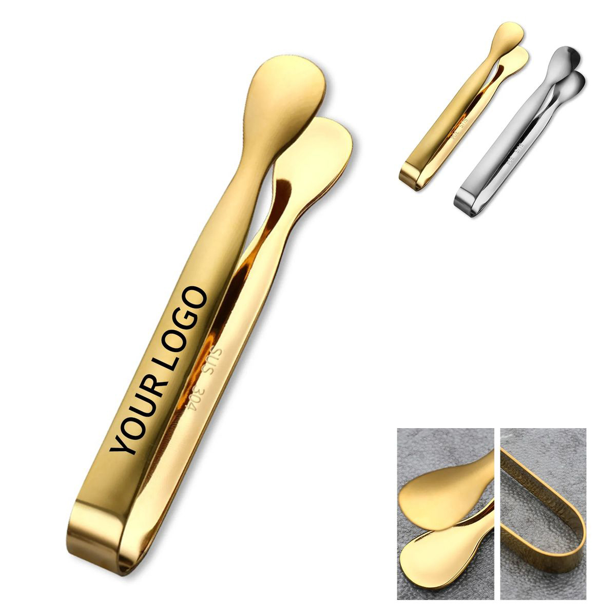 Mini Stainless Steel Tongs for Ice and Snacks 2