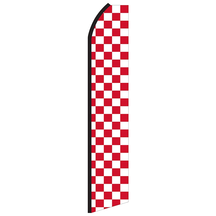12' Digitally Printed Red/White Checkered Swooper Banner 3