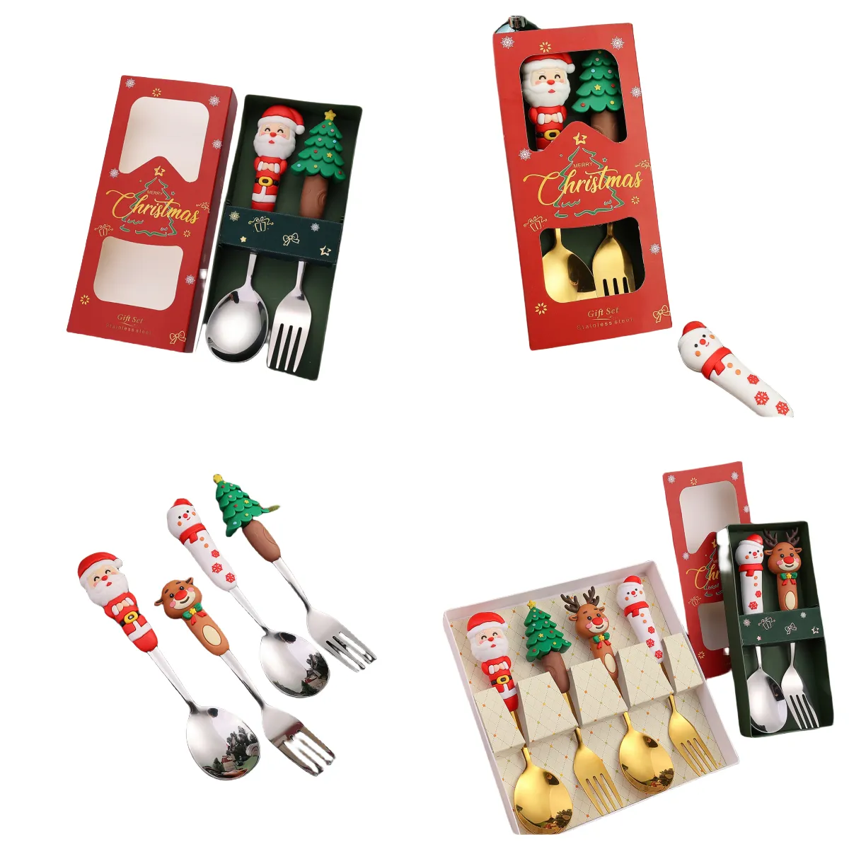 christmas spoon and fork set 5