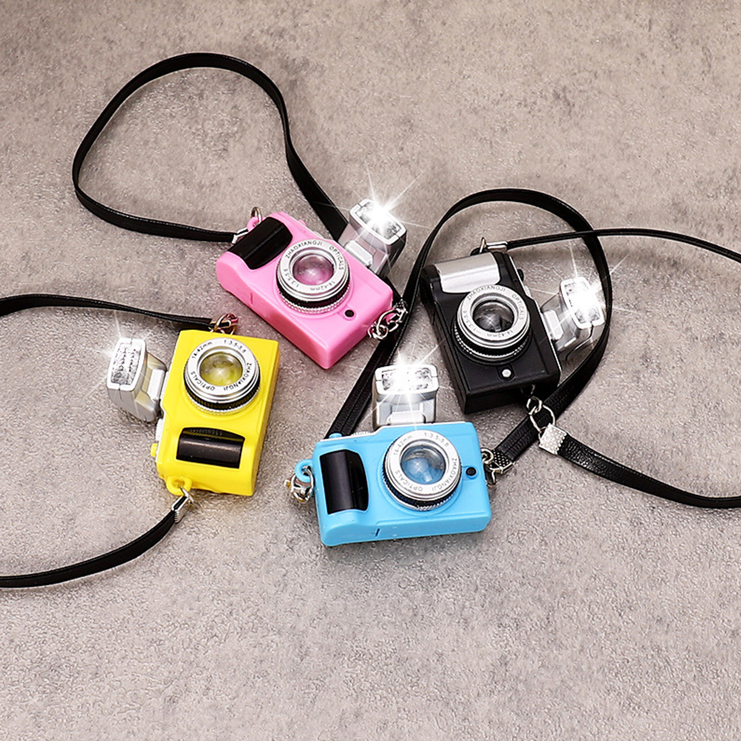 Camera Shape LED Sound Keychain 6