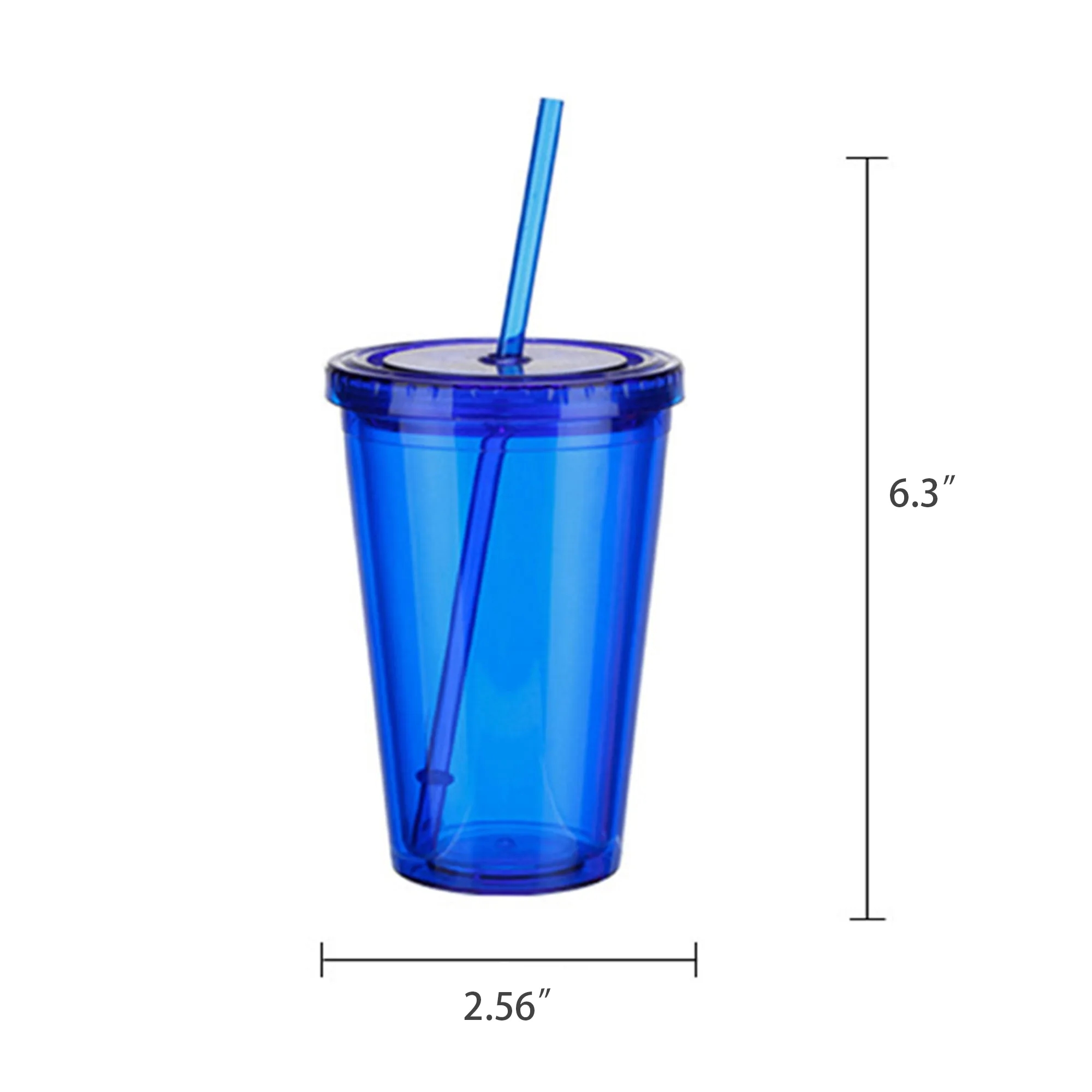 Reusable 15Oz Plastic Stadium Cup With Lid Straw 2