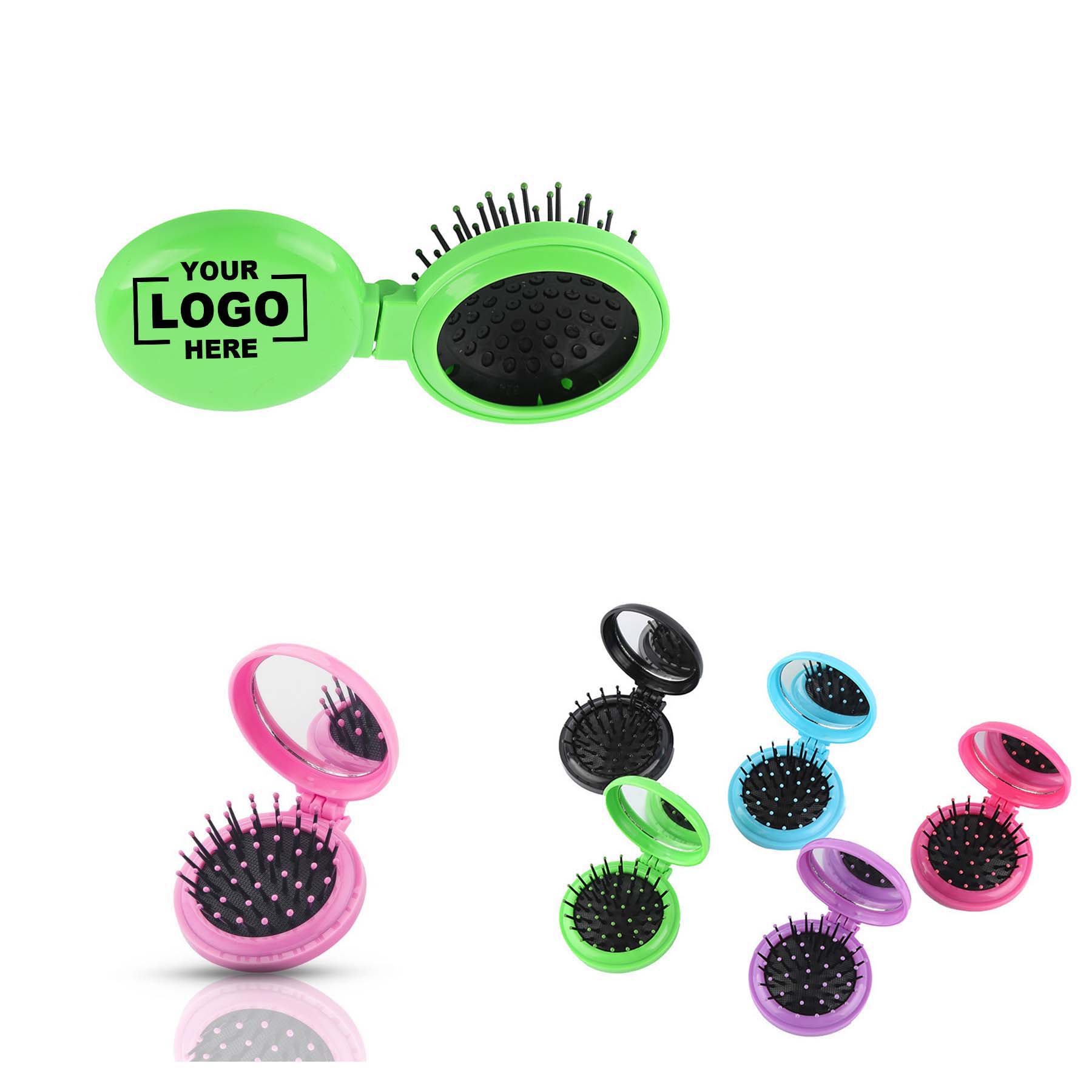 Portable Folding Hair Comb with Mirror 1