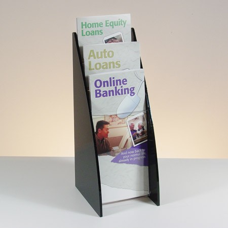 Countertop Brochure Hlder with Curved Sides 3-Tier 3-Pocket