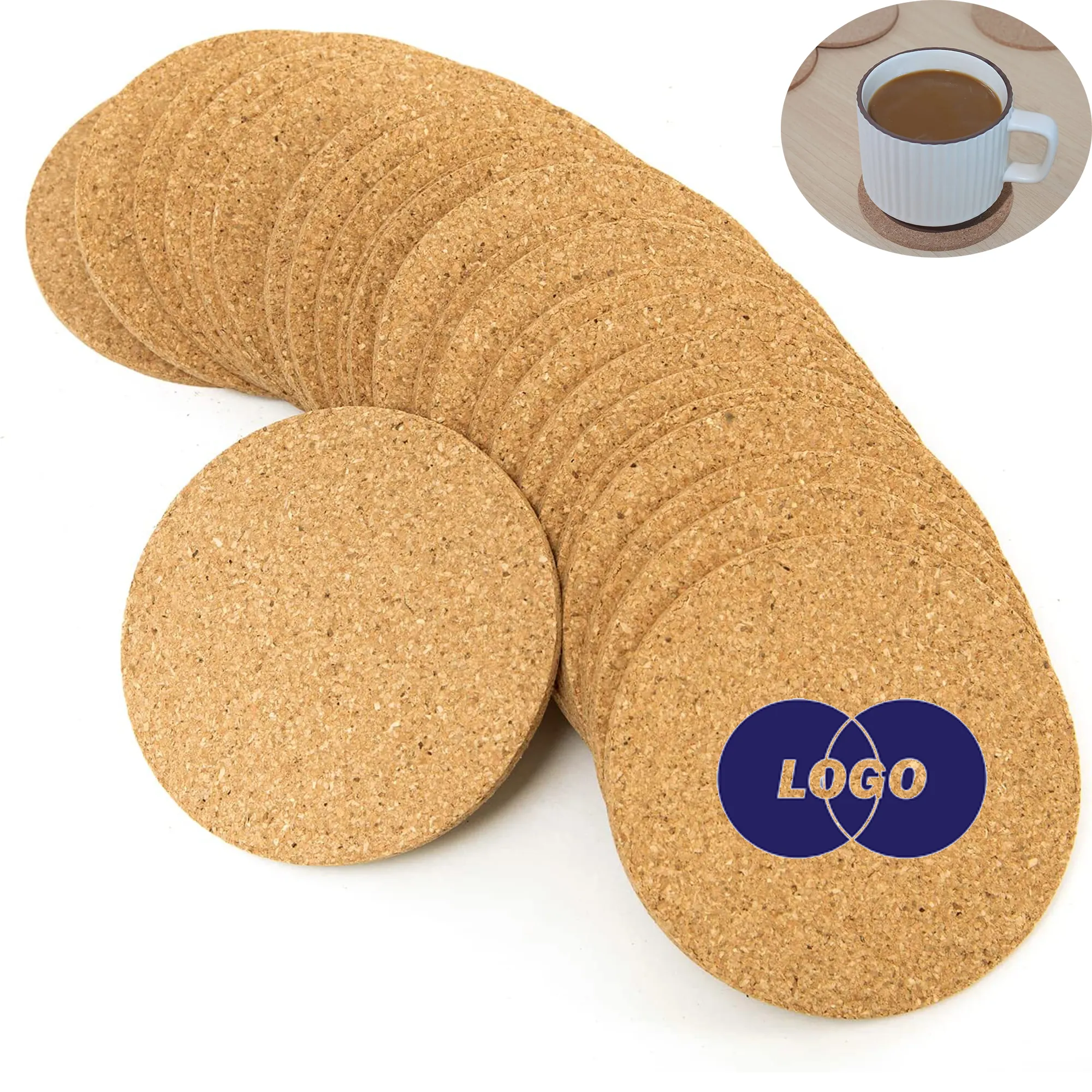 Coffee Mug Round Cork Coaster Drink Customize 1