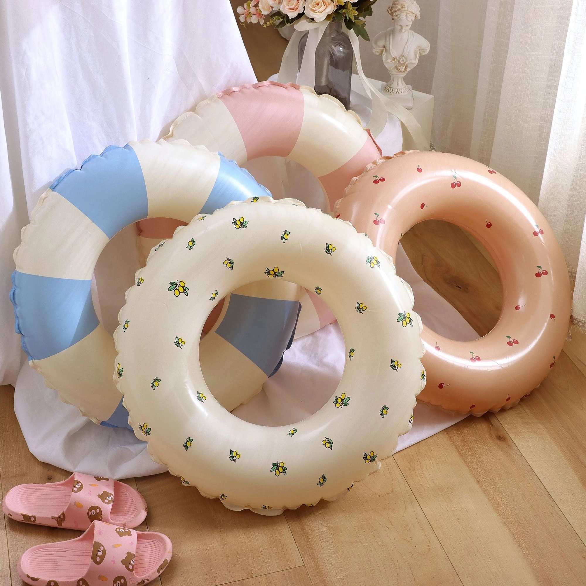 23" PVC Inflatable Pool Float Ring For Kids 5