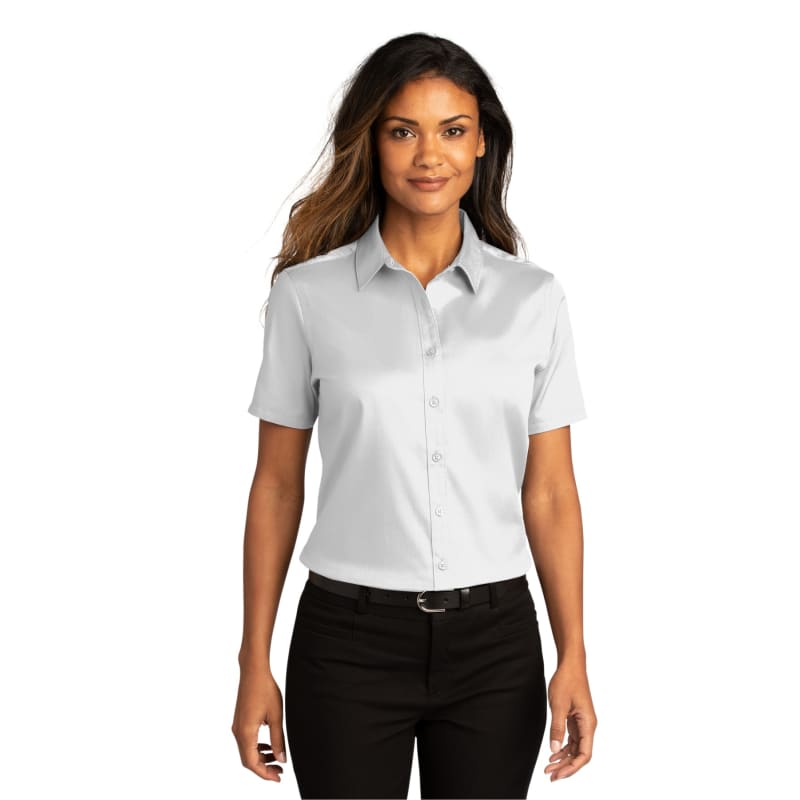 Port Authority Ladies Short Sleeve SuperPro React Twill Shirt. 55