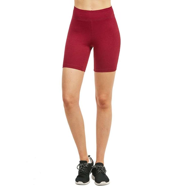 Women's 15" Out Seam Cotton Shorts - Small Burgundy 2