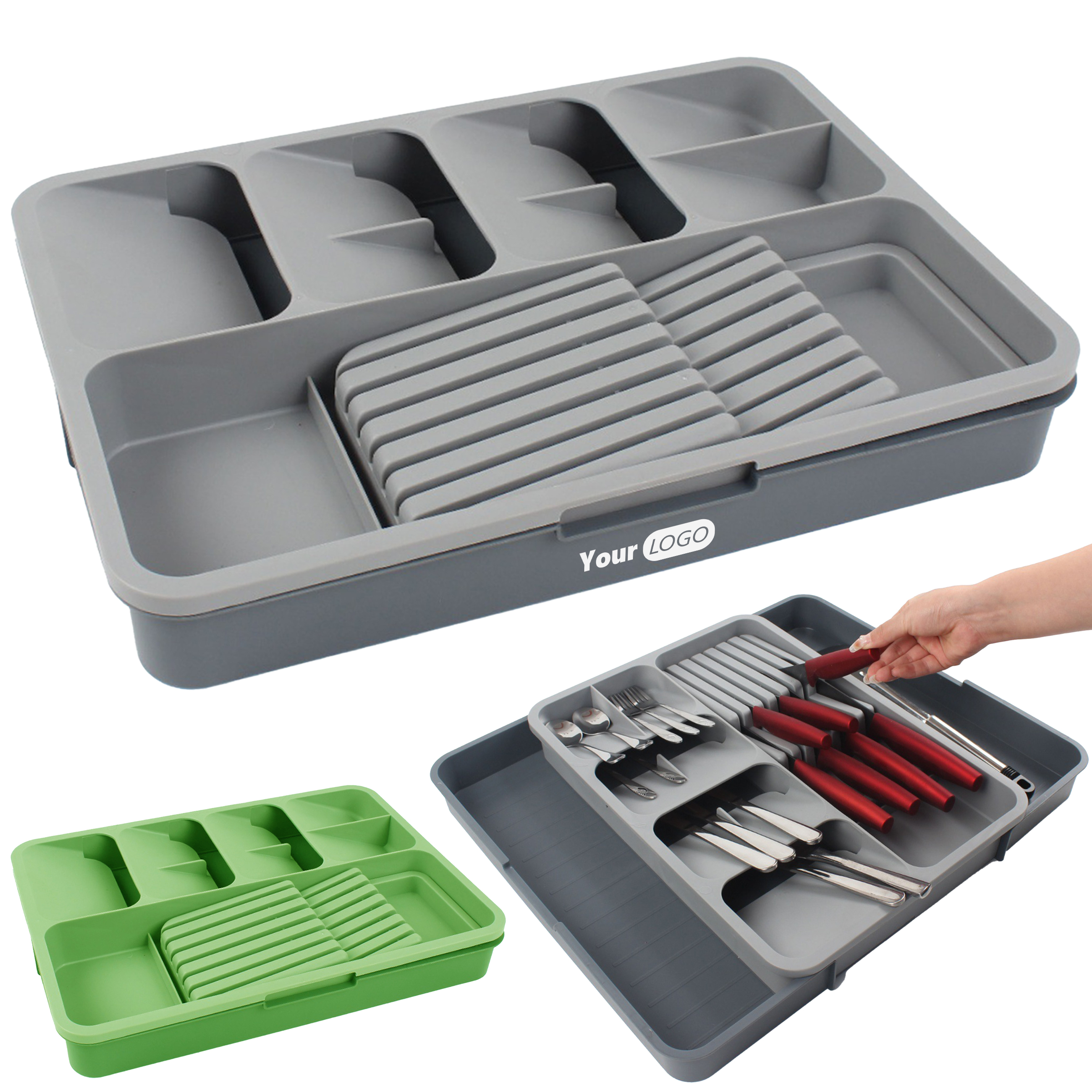 Polypropylene 2-In-1 Knife And Fork Separated Storage Rack 2