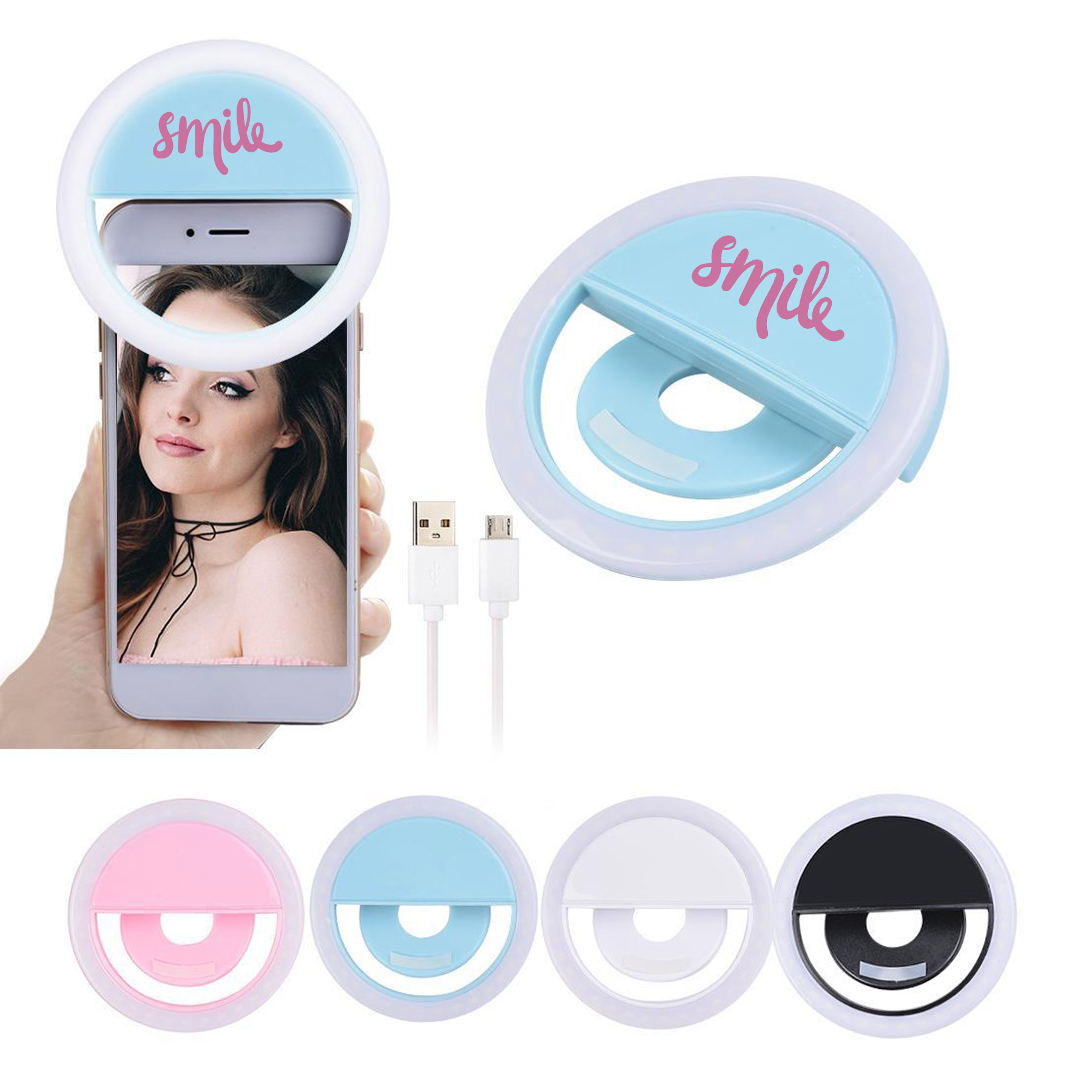 Rechargeable Clip-On LED Selfie Ring Light 2