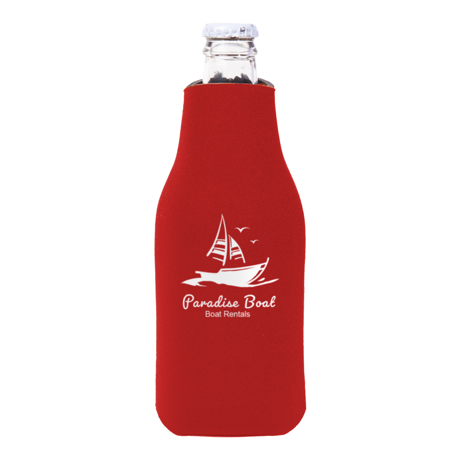 Zipper Beer Bottle Cooler (2 Color Imprint) 12