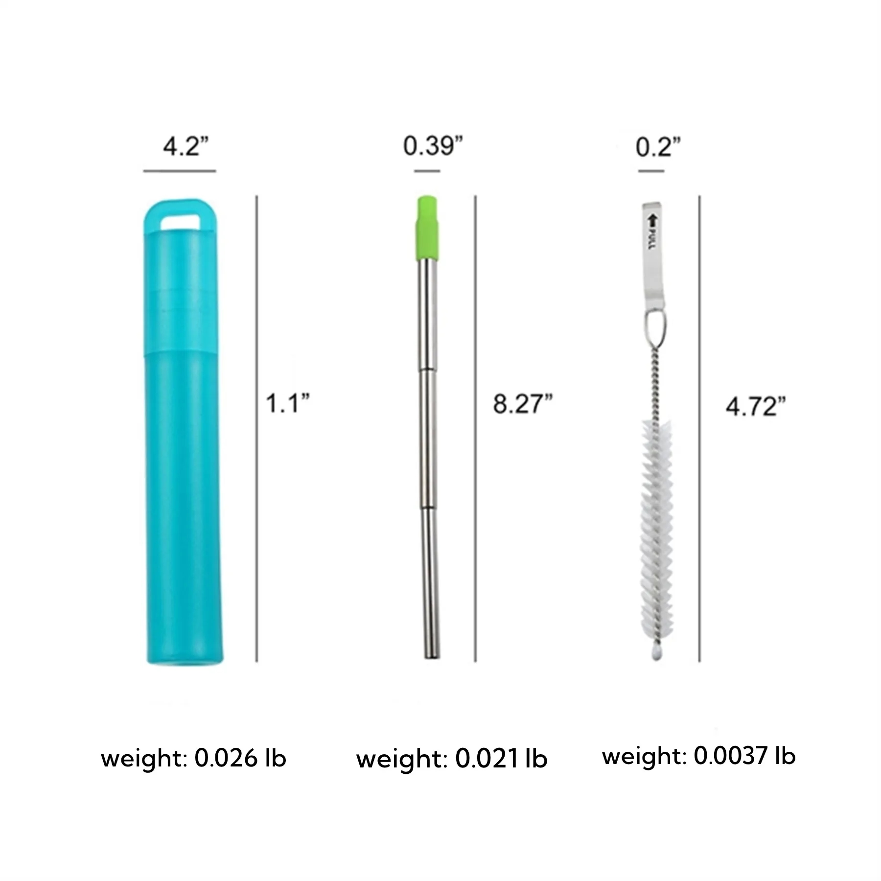 Reusable Stainless Steel Collapsible Straw Set 2