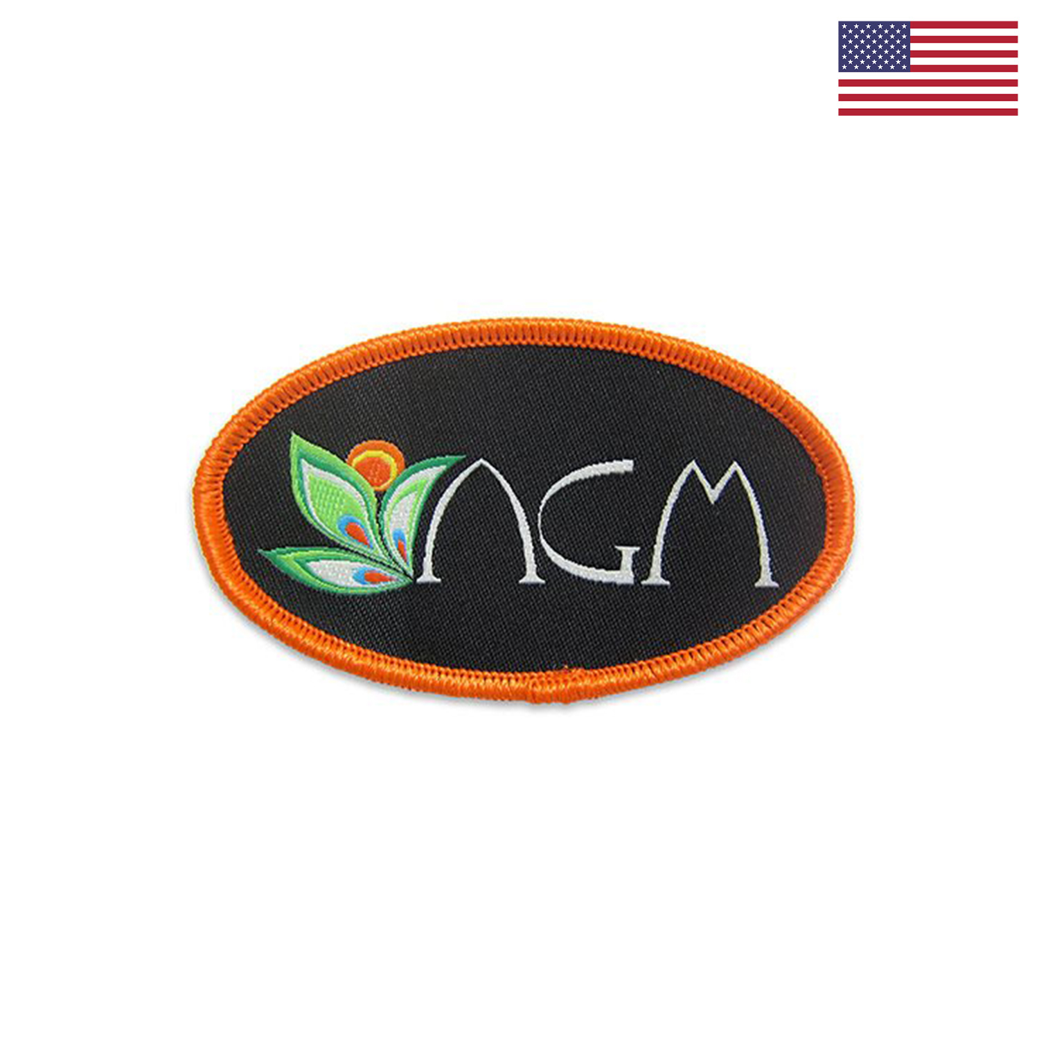 Woven Sticker (Stick-On) Up To 7 Sq. In. w/ Merrowed Edge