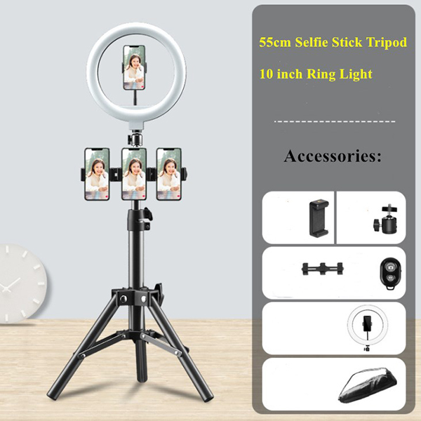 55cm Selfie Desktop Bracket  Phone Holder  With 10"  Ring Li 1