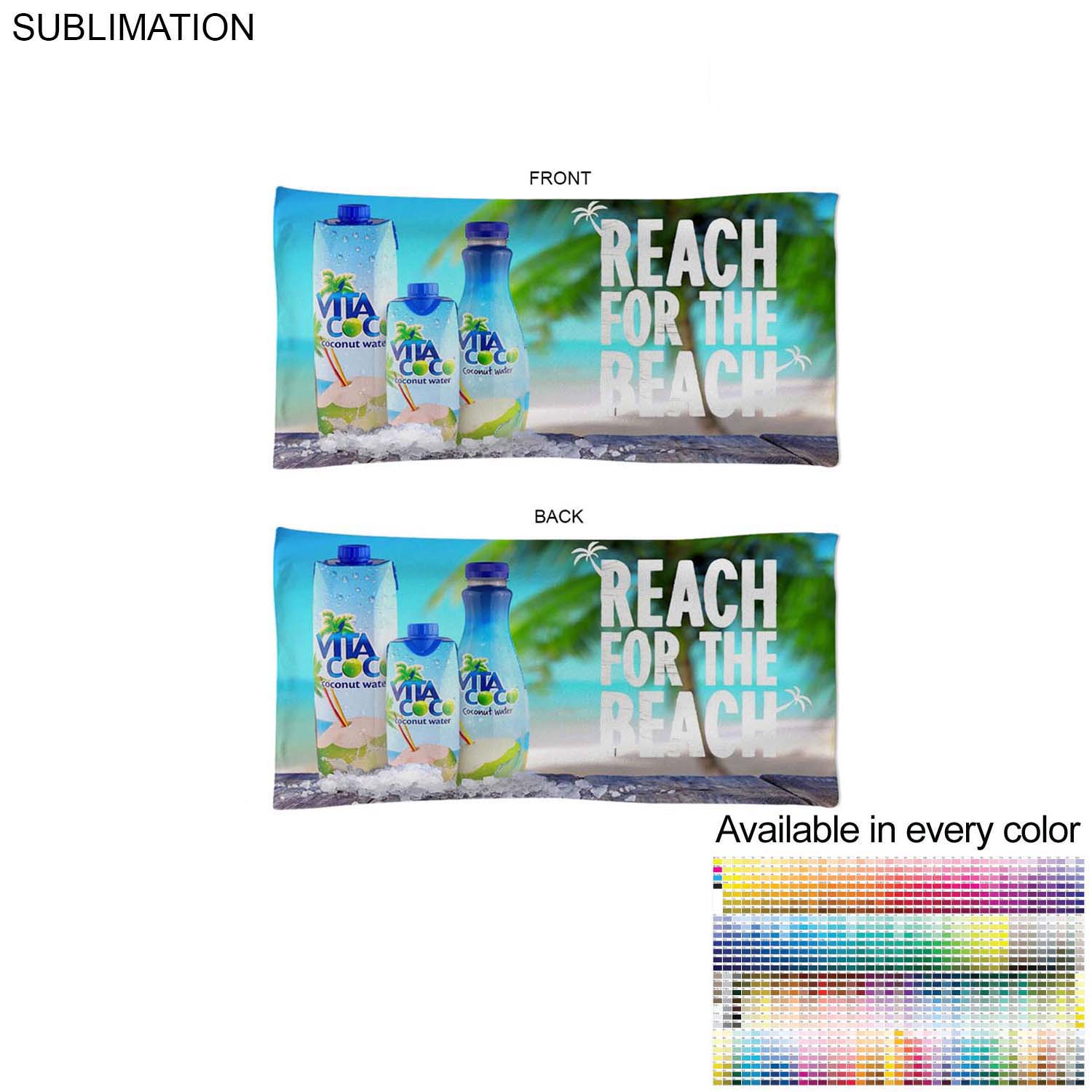 Absorbent Microfiber Dri-Lite Terry Pool Towel, 20x40, Sublimated Edge to Edge 2 sides 6