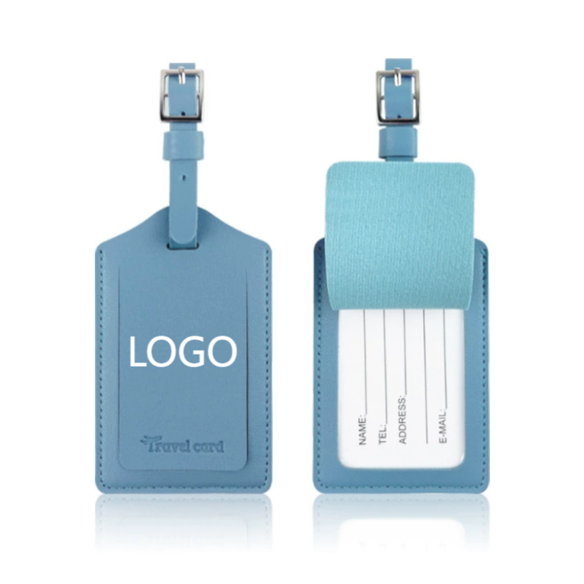 Custom Logo PU Luggage Tag 2