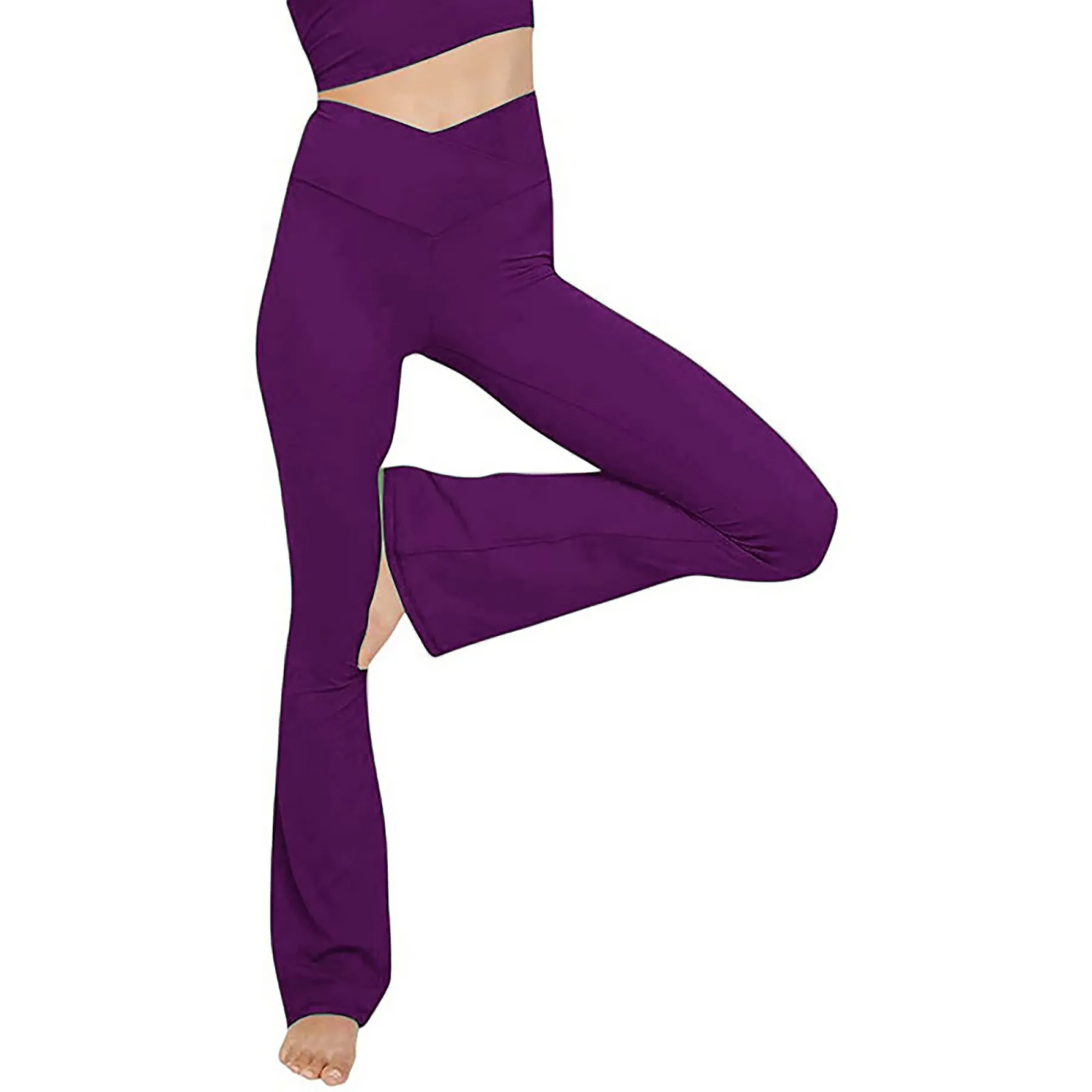 Soft High-waisted Yoga Flare Pants 4