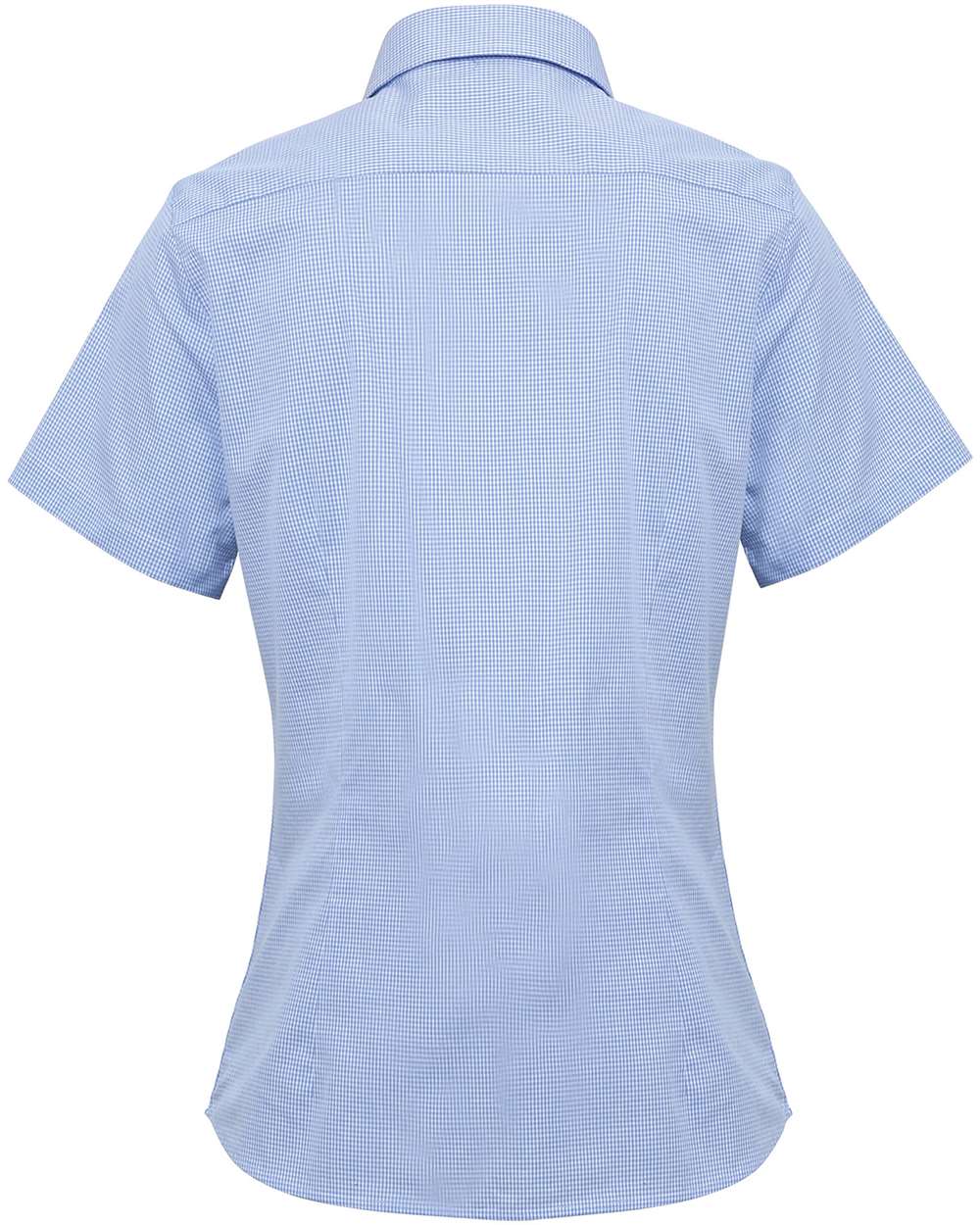 Women's Microcheck Gingham Short Sleeve Cotton Dress Shirt - RP321 8