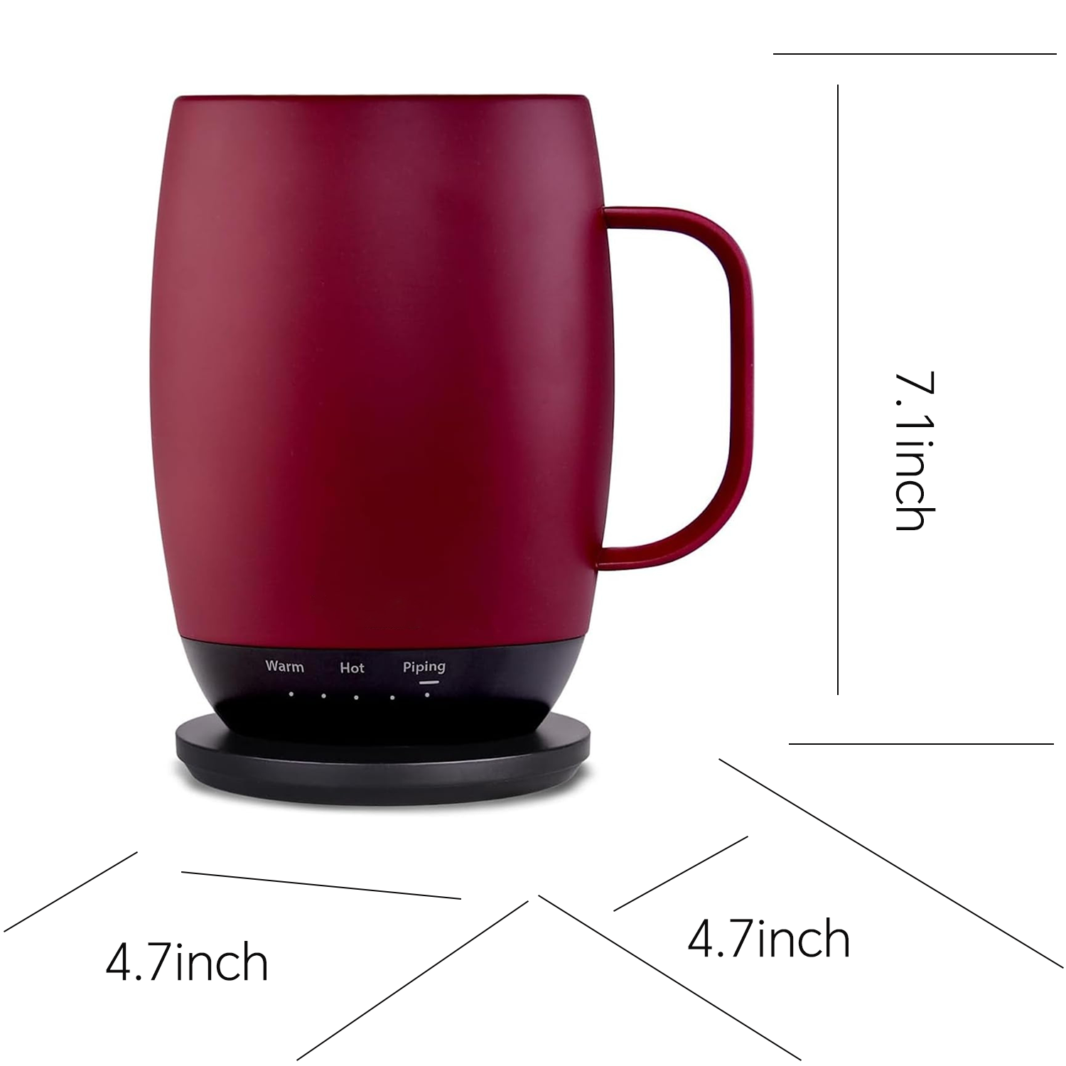 12oz Adjustable Heat Smart Warmer Stainless Steel Mug Set 8