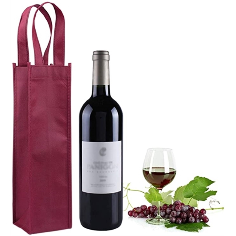 Non Woven Single Bottle Wine Tote Bag 2