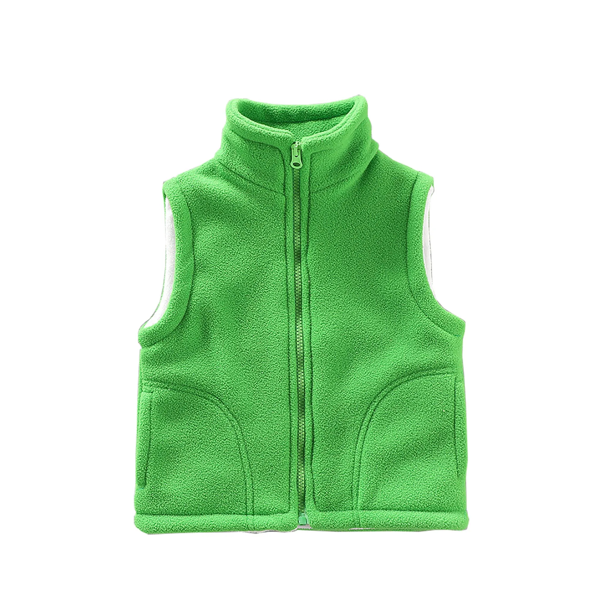 Solid Color Zipper Sleeveless Jacket for Toddler Kid 10