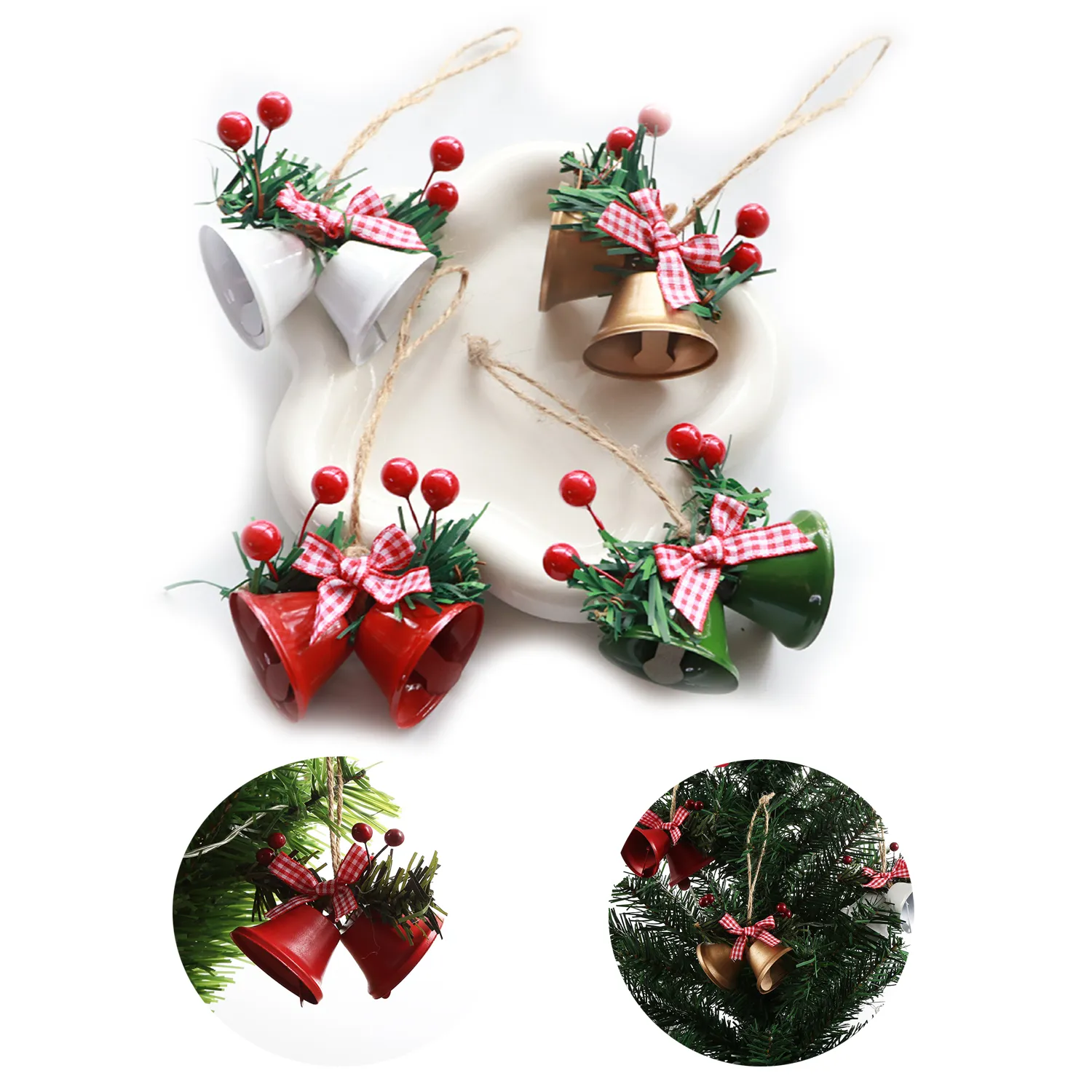 Christmas Bell Hanging Ornament Decorative 4