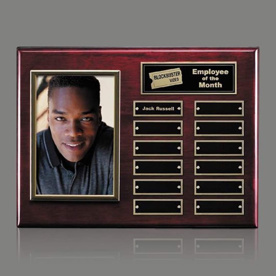 Photo (Vert) P/Plaque - Rosewood/Gold 12