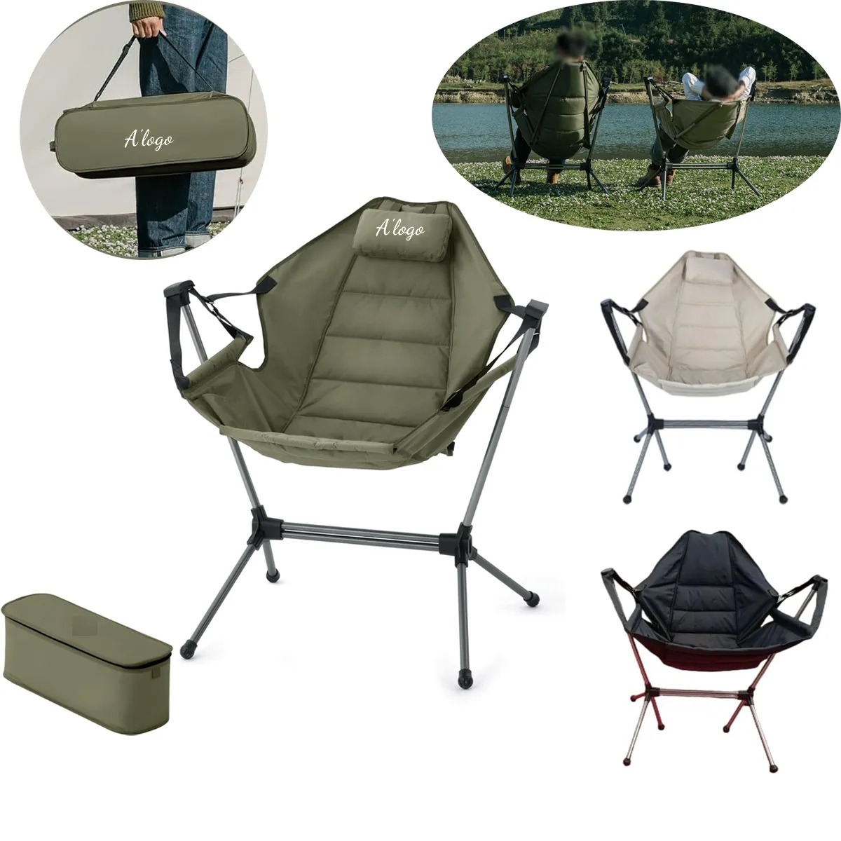 Folding Outdoor Camping Chair with carry Bag and Cup Holder 5