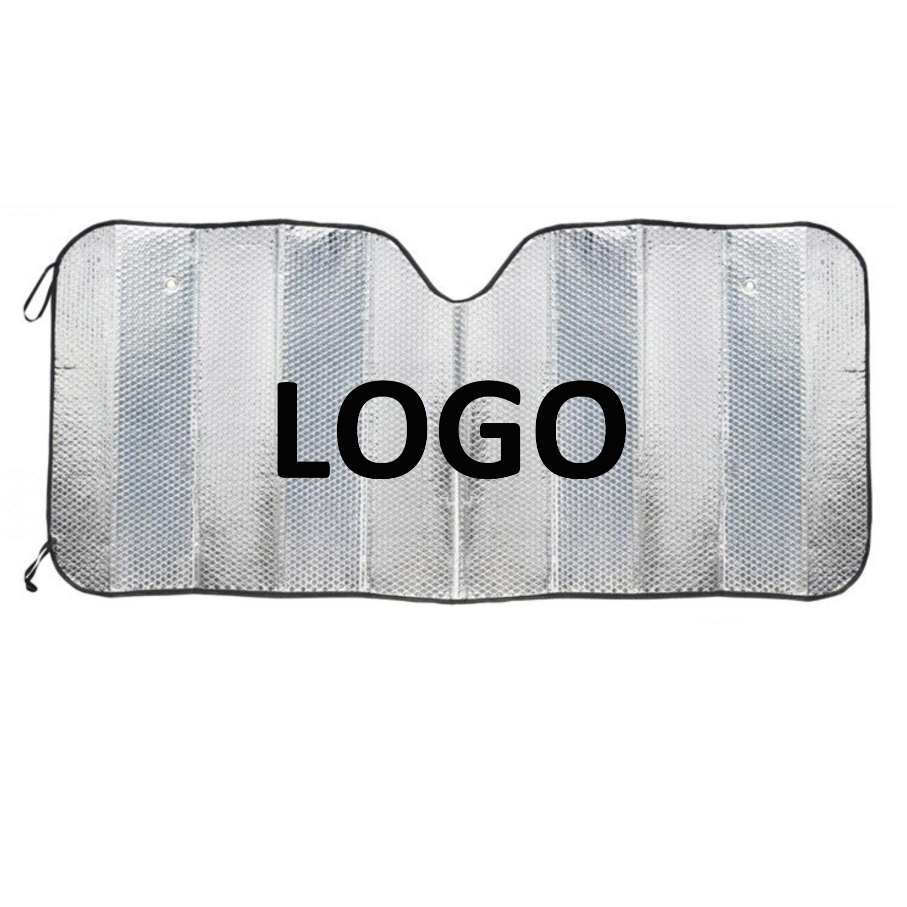 Silver Reflective Accordion Car Sunshade 2