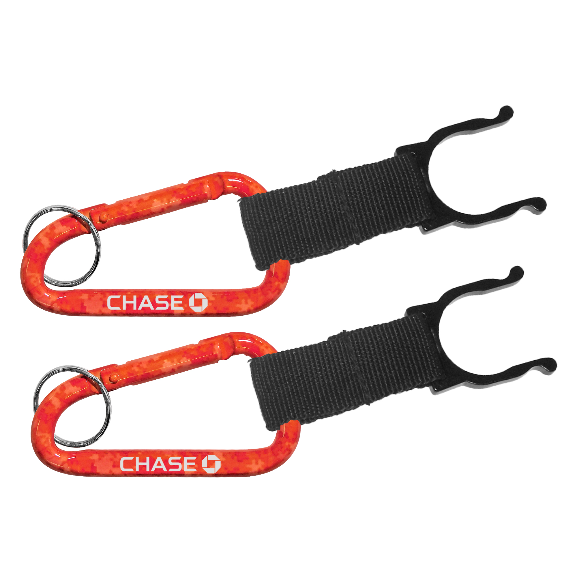 Camouflage Carabiner with Water Bottle Holder w/ Split Ring