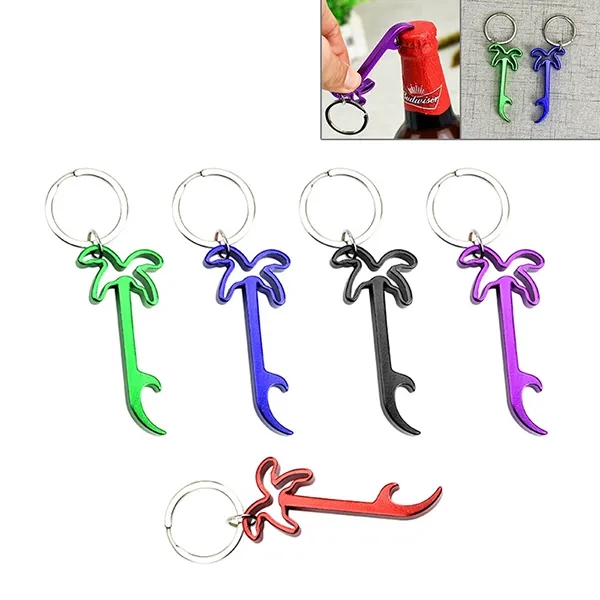 Promotional Palm Tree Bottle Opener Key Rings 2