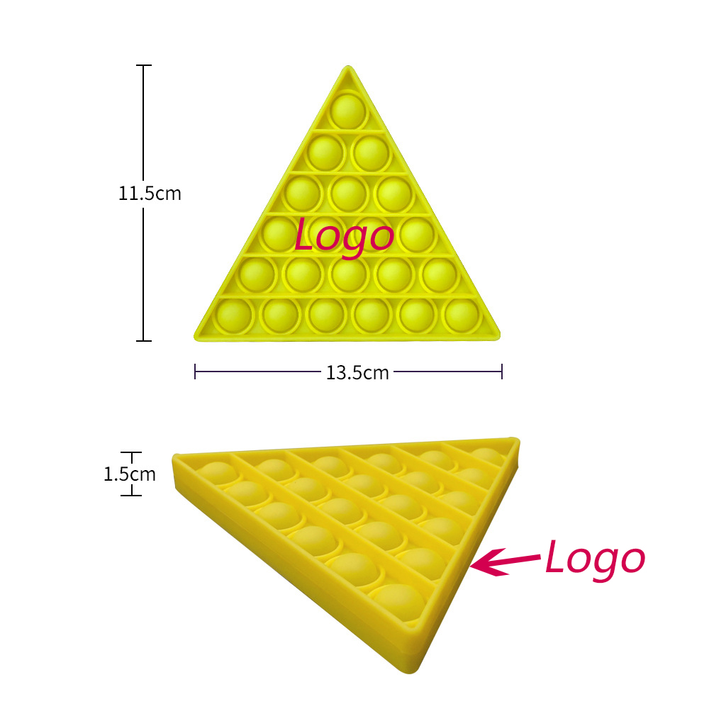 Triangle Shape Pure Color Push Pop Bubble Fidget Sensory Sunshine Toy 4