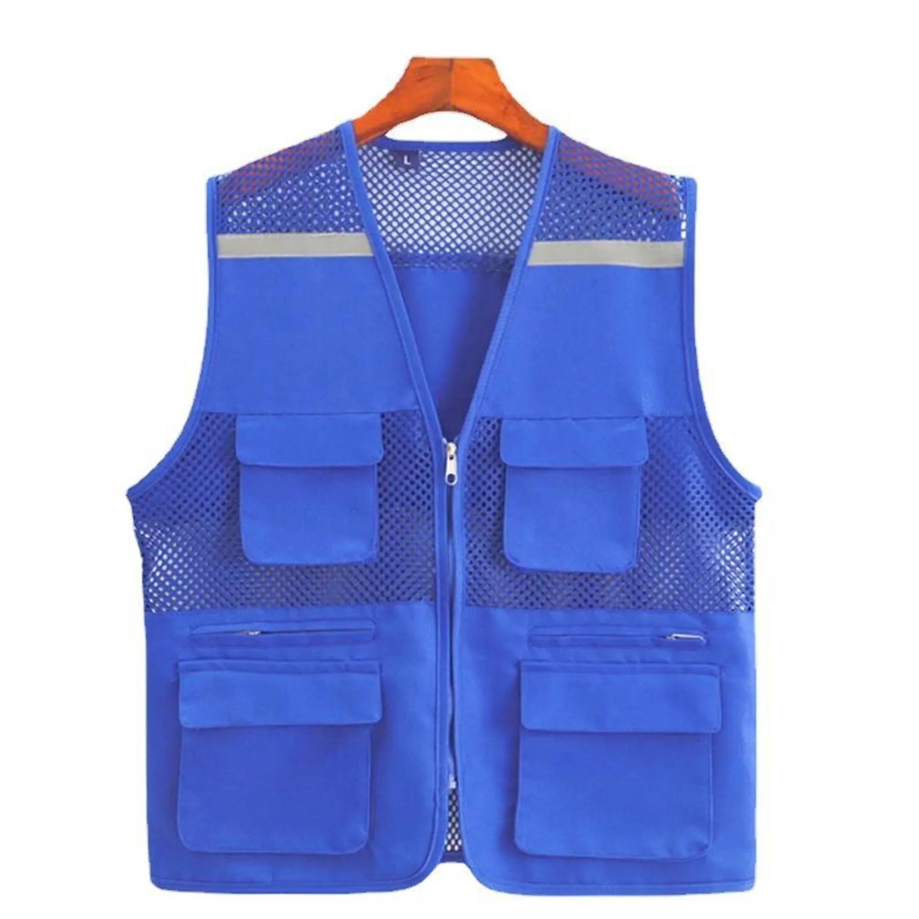 Reflective Safety Vest with Pockets and Zipper 12